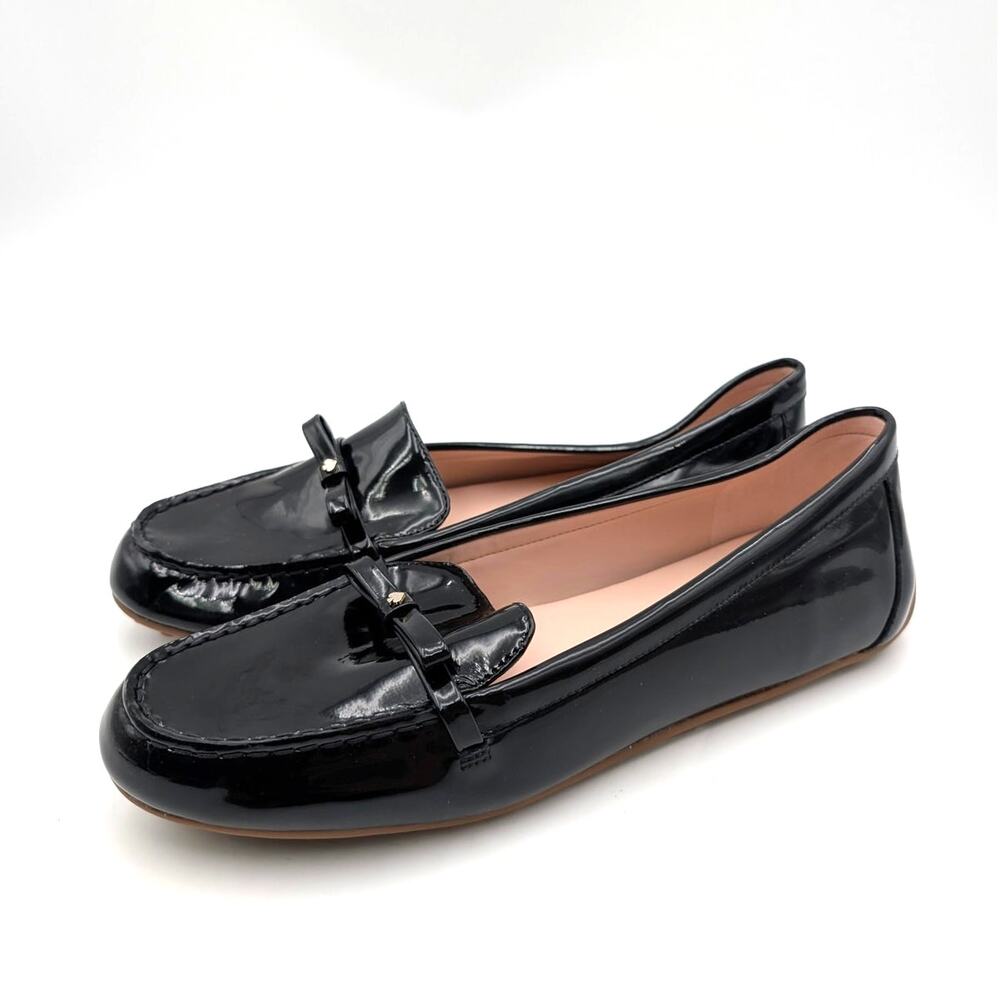 Kate Spade Danika Bow Slip On Loafer Shoes Women's Black Size US9.5B EU40
